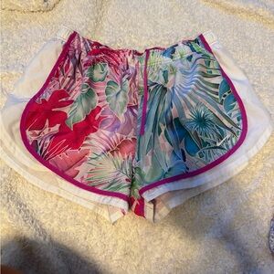Nike Women’s Tropical Print Running Shorts in Pink, Teal & White